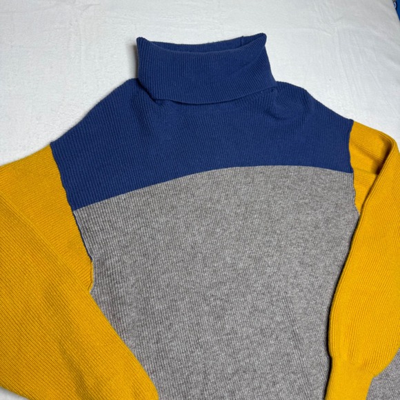 Free People Softly Sturctured Colorblock Turtleneck Sweater Cozy Relaxed S - Picture 2 of 8
